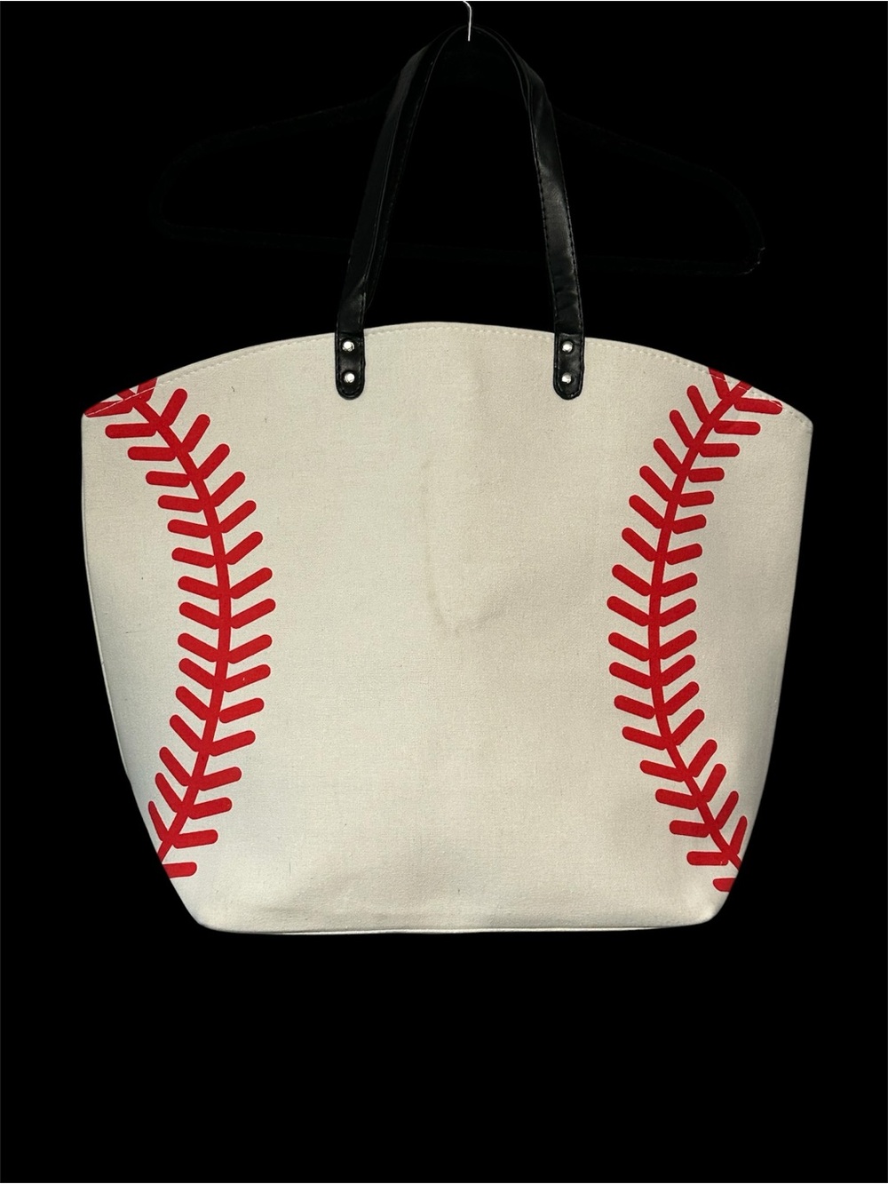 Gameday Mom Baseball Softball Sak Tote Bag Handbag Oversized Double Handle Black - Picture 3 of 9